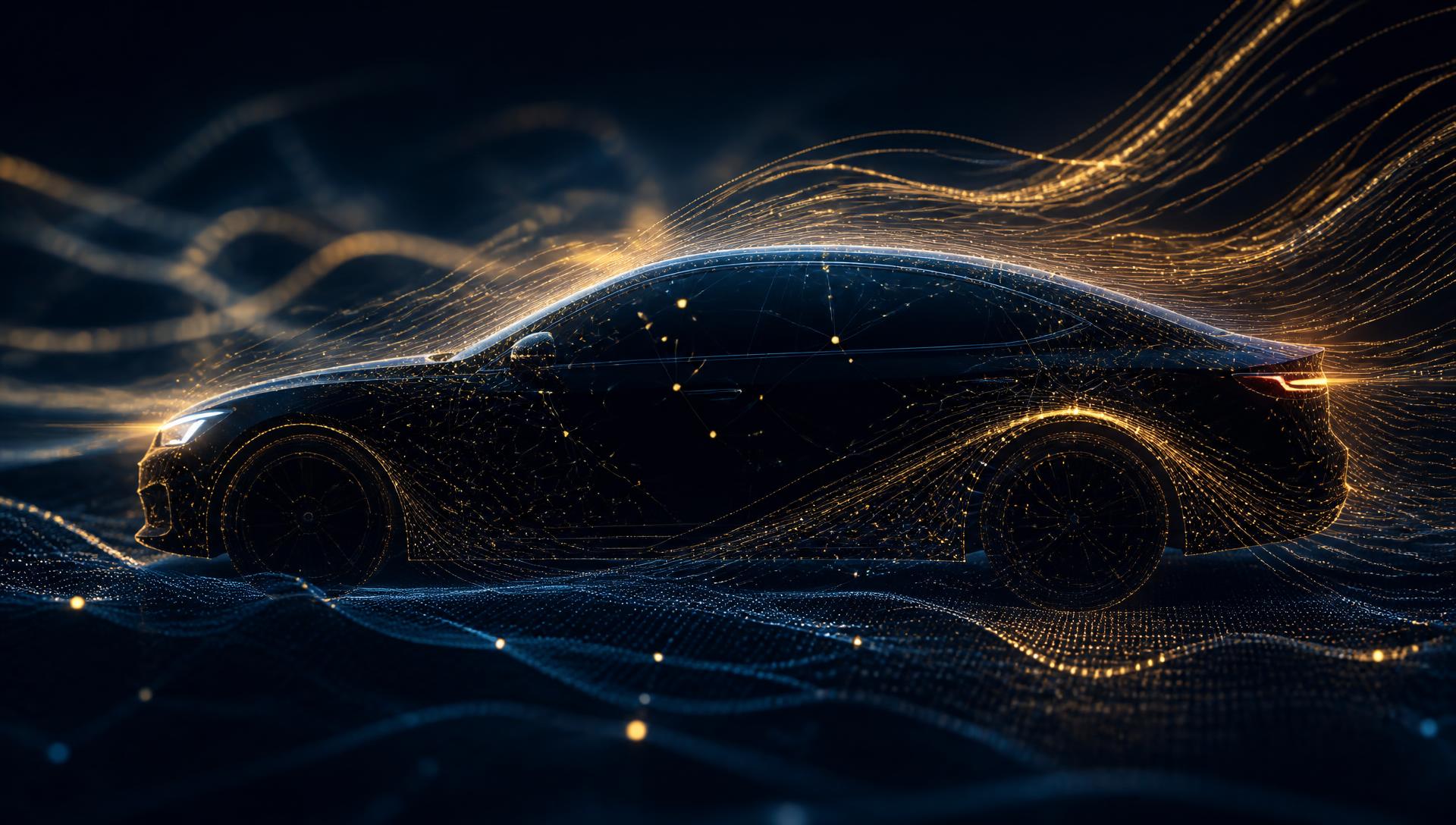 Abstract representation of AI technology applied to vehicles